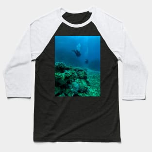 Coral reef and scuba diver Baseball T-Shirt